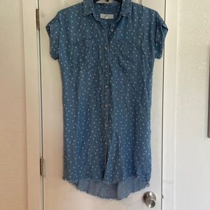 Thread&Supply tiny leaves chambray shirt dress Small